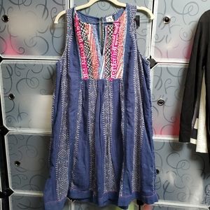 Anthropologie Sleeveless Dress Loose Stitched Yoke